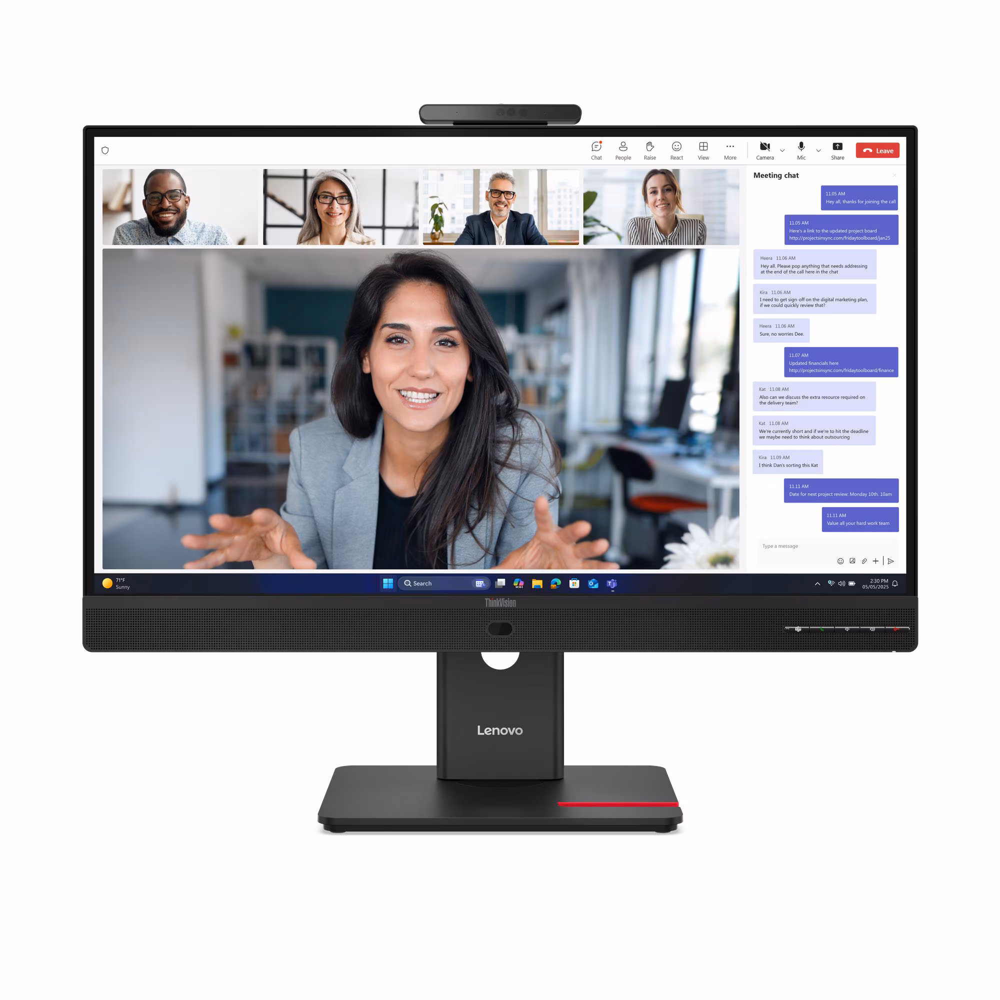 LENOVO Monitor ThinkVision T27QD-4V 27'' QHD IPS, HDMi, Display Port, Ethernet, Height adjustable, 3YearsW (64B8UAT1EU)